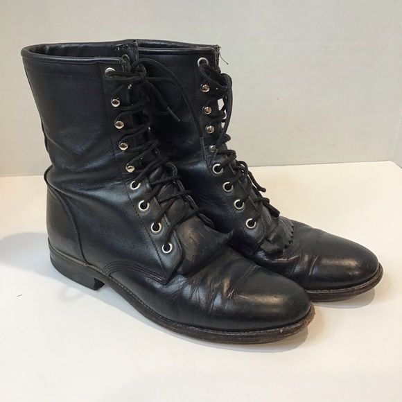 Justin Boots Shoes - VINTAGE Justin Lace Up Combat Boot Sz 7A